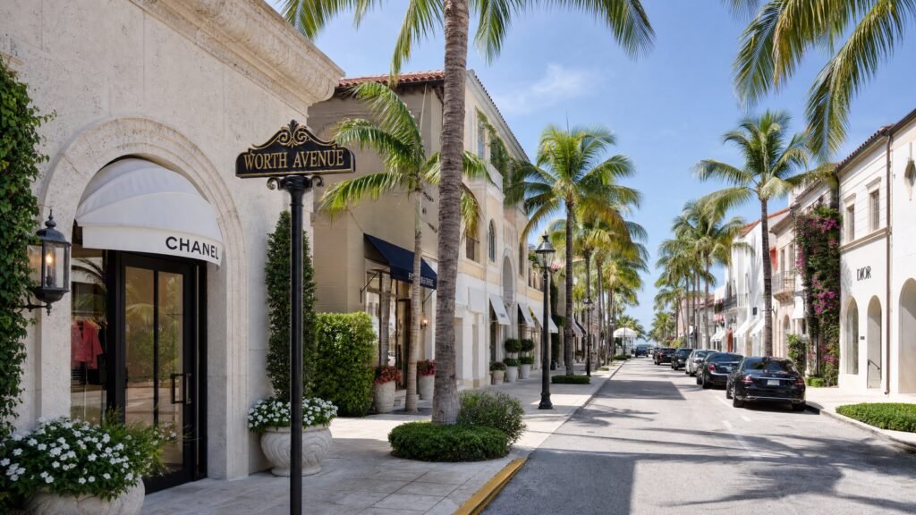 Worth Avenue luxury shopping district minutes from The Bristol Palm Beach